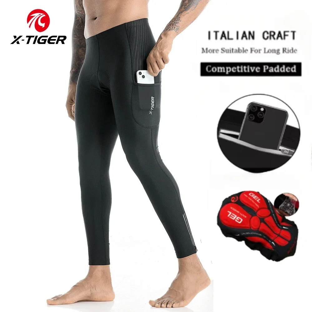 Cycling Gear Pants - X-TIGER Men Bike Pants 5D Gel