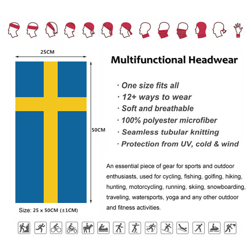 Sweden Flag Printed Bandana He - огляд і ціна Cycling Gear Usa