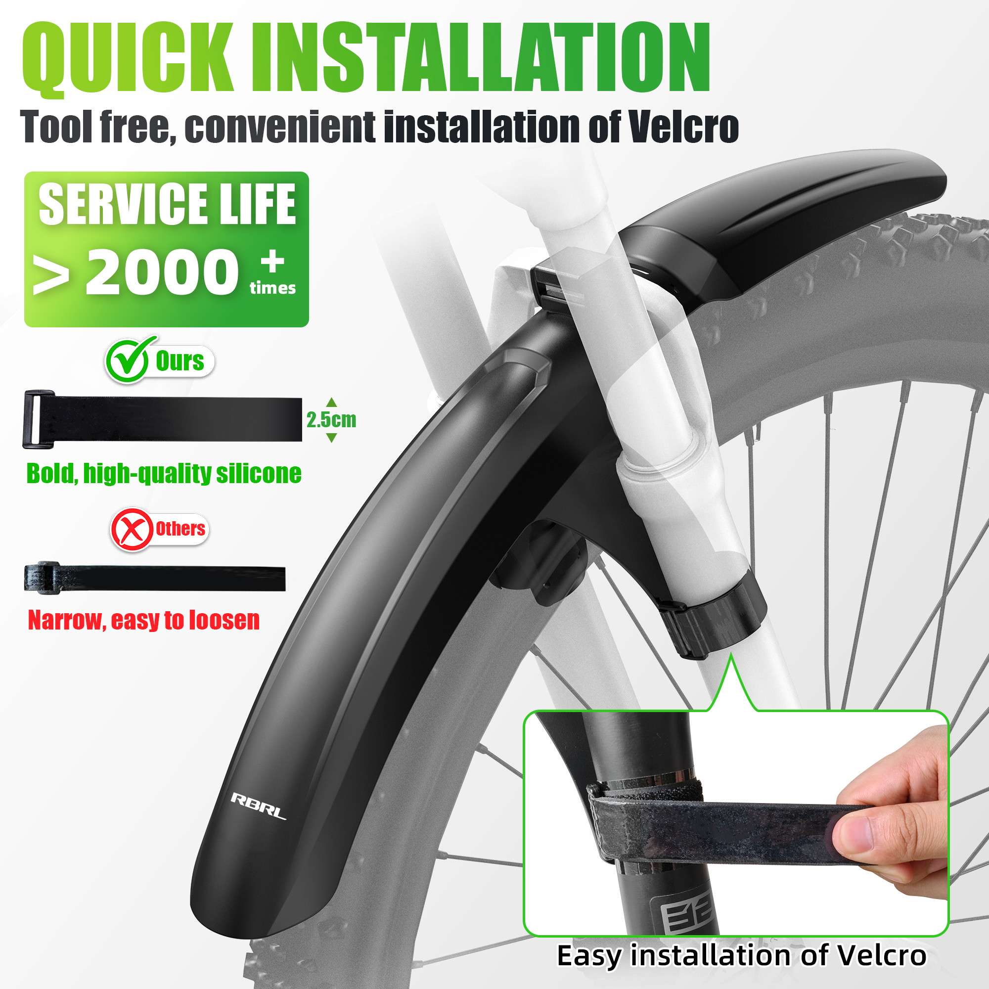 RBRL MTB Front Mudguard Velcro - огляд і ціна Bike Fender Set