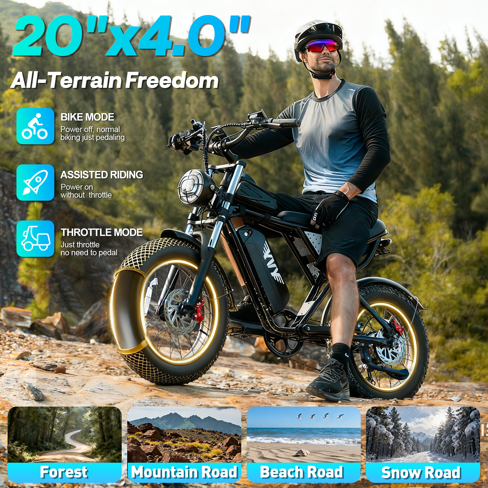 YVY K20 Lite 1200W Electric Bi - огляд і ціна Road Bike Tire